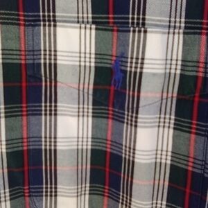 Men's Ralph Lauren Plaid Polo Button Down Dress Shirt Size Large